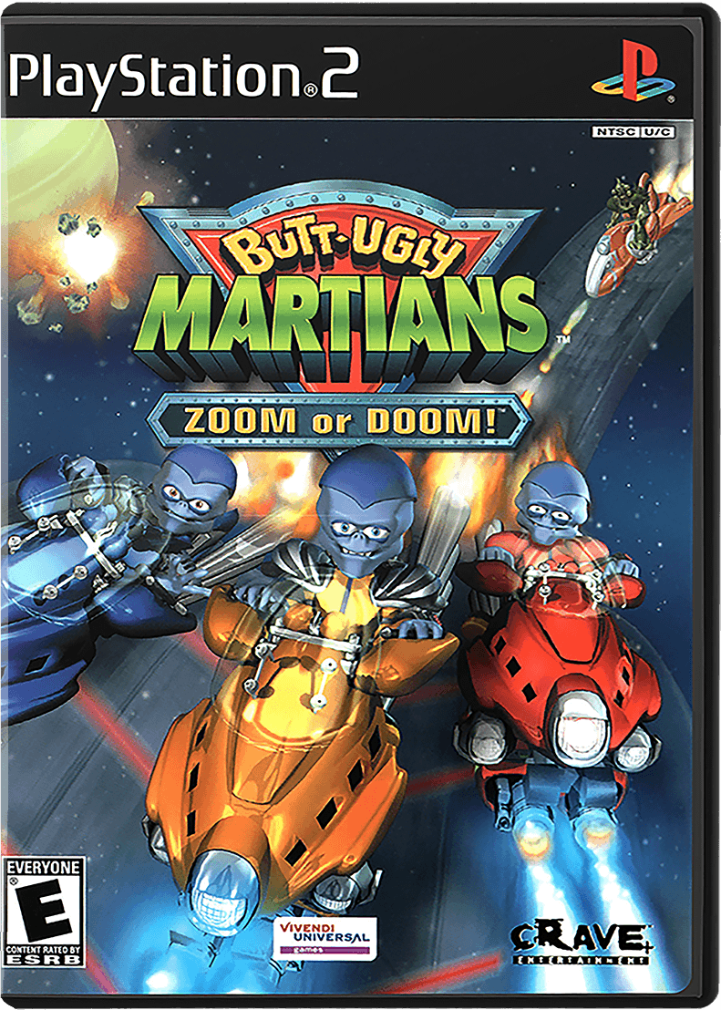 Butt Ugly Martians Zoom or Doom box art for Playstation 2